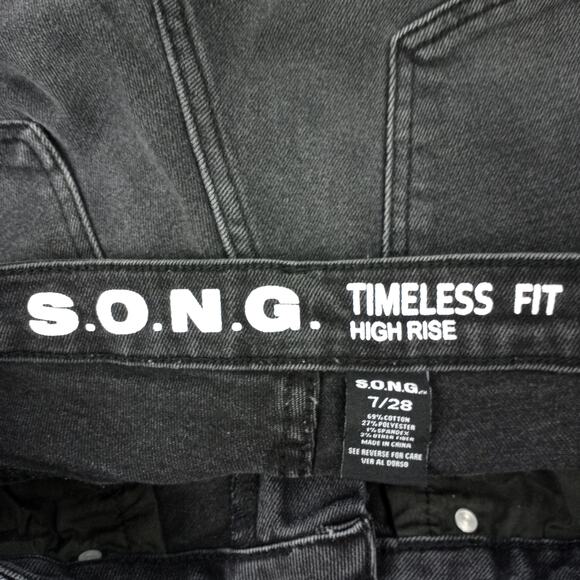 S.O.N.G. High Rise  Distressed Destroyed Straight Leg Jeans  7/28 - Picture 7 of 7